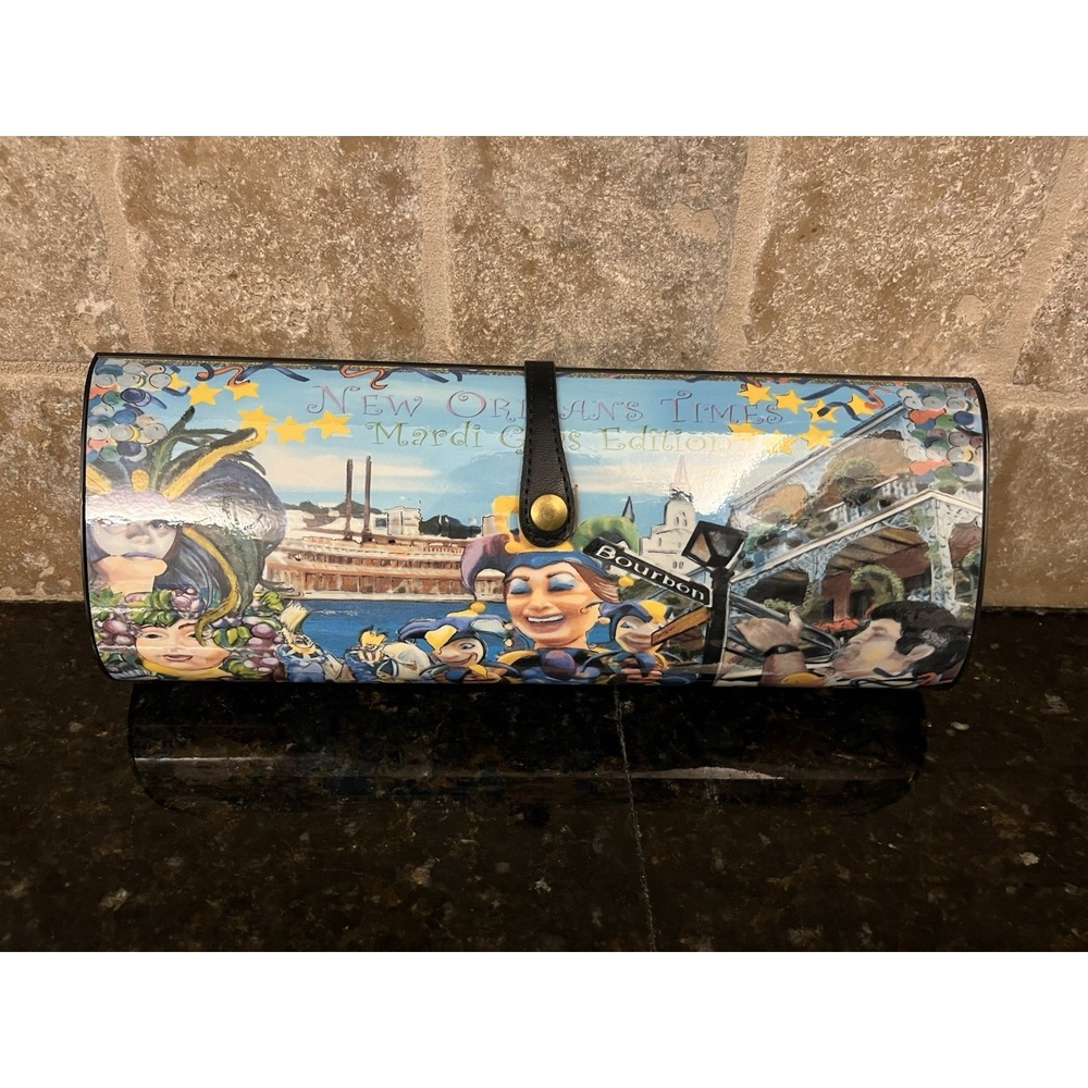 Vintage Lutci New Orleans VIEW Hard Shell Clutch Handbag Crossbody PURSE NWT